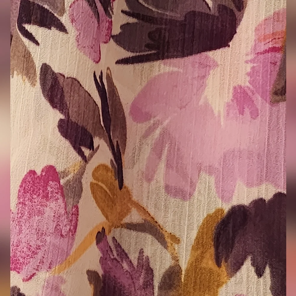 French Connection women's Catlett Crinkle Ruffle Trim Top Orchid Bouquet Small